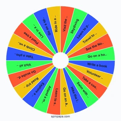 Bucket List Ideas Picker Wheel